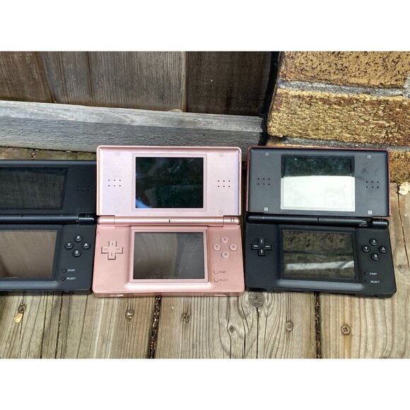 3X Lot Nintendo DS Lite - Metallic Rose, Crimson Red, Black Damaged Console - Picture 6 of 6